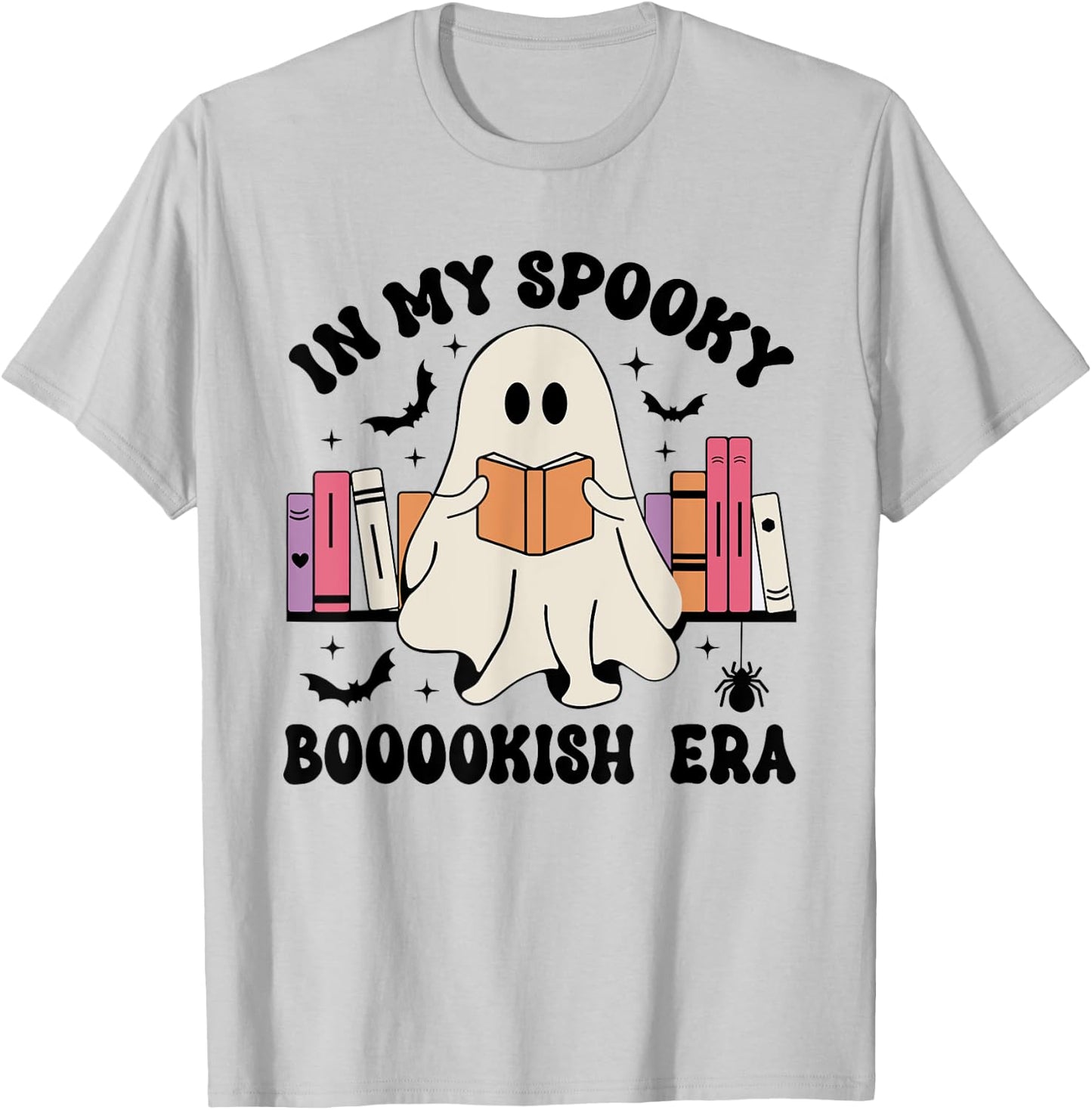 In My Spooky Bookish Era Ghost Books Halloween Reading T-Shirt - T-Shirt | Ash