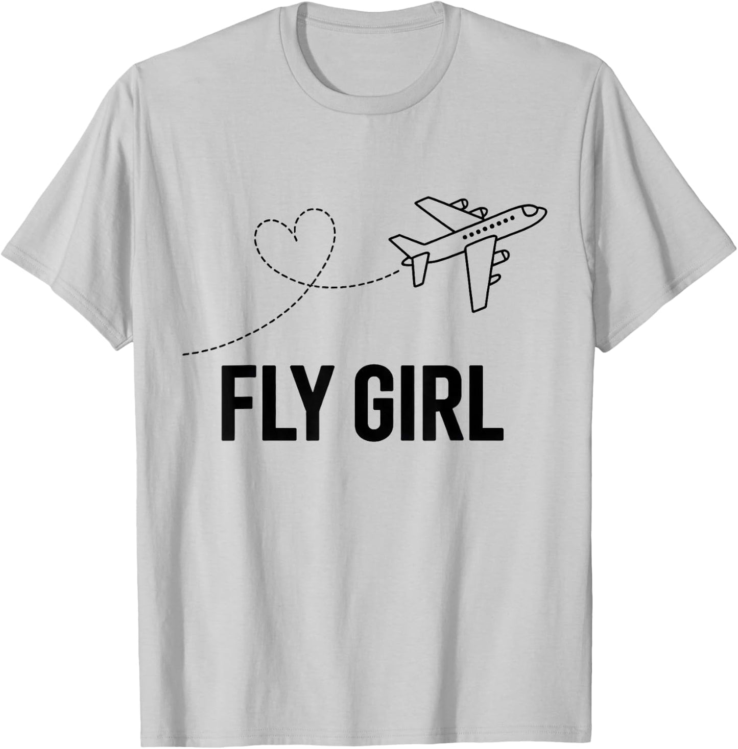Plane Airplane Flying Aircraft Aviation Fly Girl T-Shirt - T-Shirt | Ash