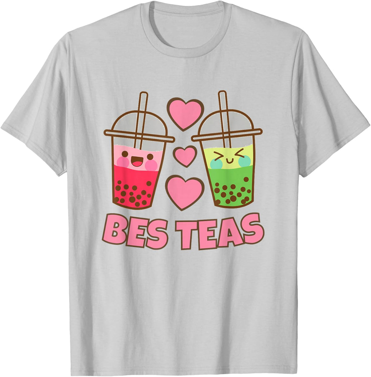 BES Teas Besties Cute Kawaii Bubble Tea Boba Best Friend T-Shirt - T-Shirt | Ash