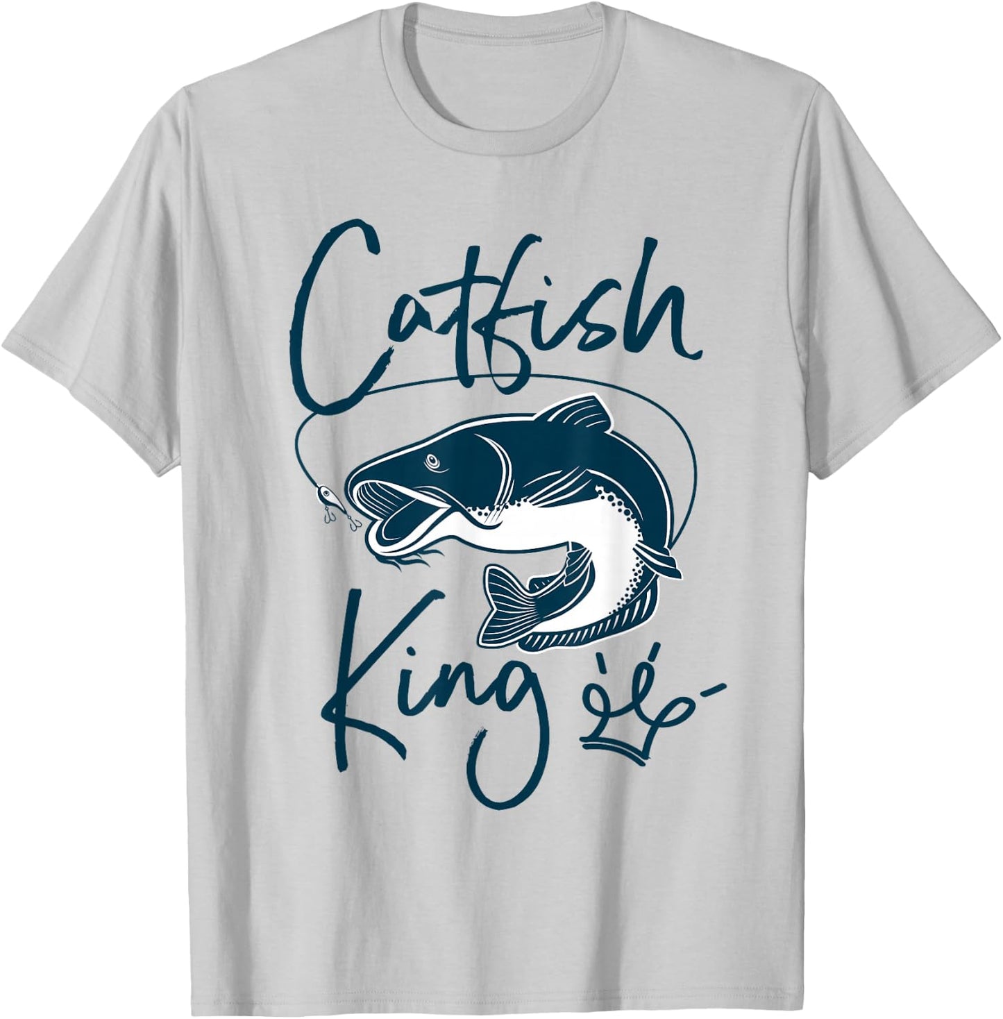 Cute catfish King design - catfish farmer Gift T-Shirt - T-Shirt | Ash