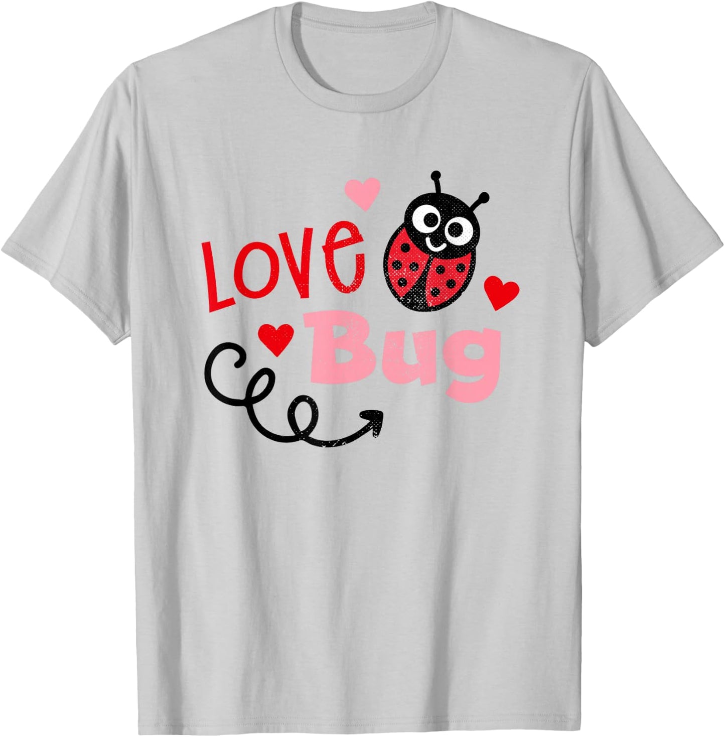 Love Bug Cute Lady Bug Vintage Kids Valentines T-Shirt - T-Shirt | Ash