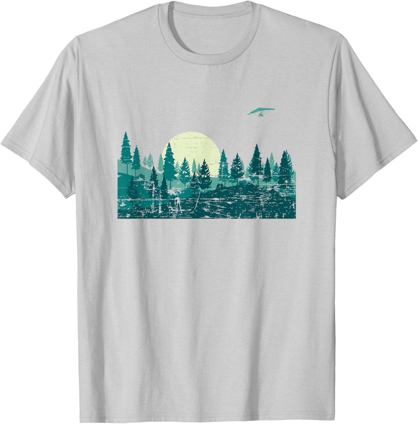 Full Moon Forest Trees Moonlight Outdoors Wildlife Nature T-Shirt - T-Shirt | Ash