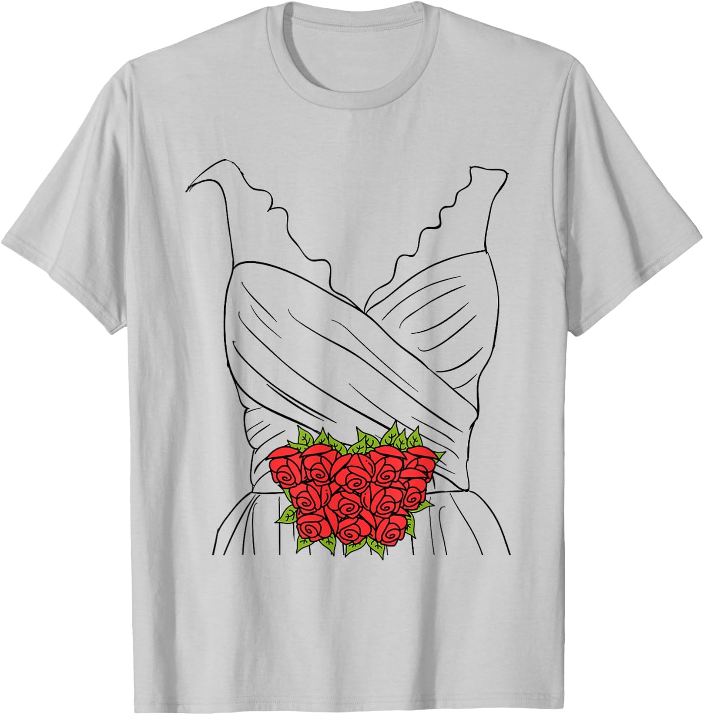 Wedding Dress Shirt, Simple Marriage Bridal Shower Costume T-Shirt - T-Shirt | Ash