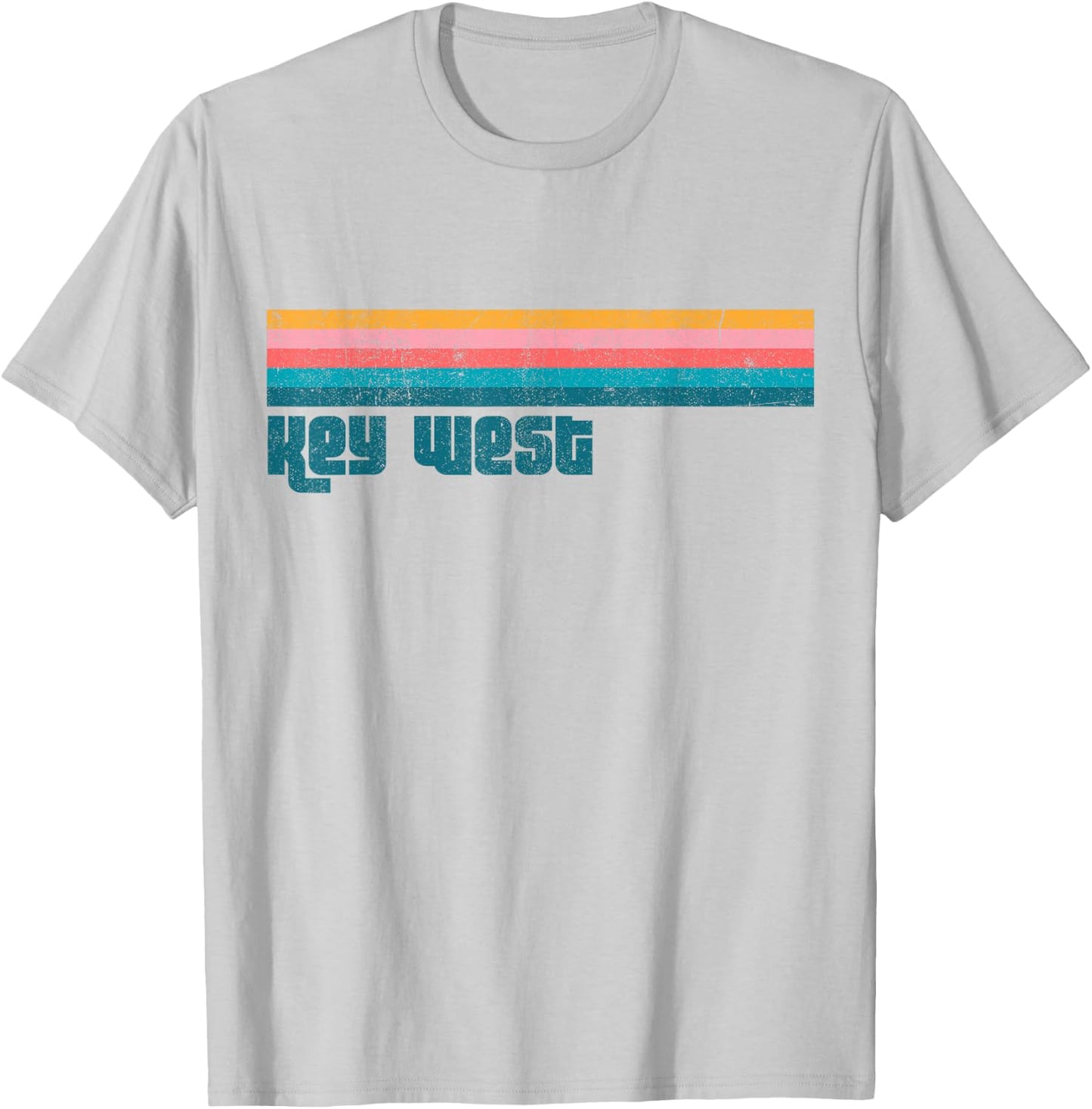 Vintage Key West Florida Keys Retro Beach Cute Summer T-Shirt - T-Shirt | Ash