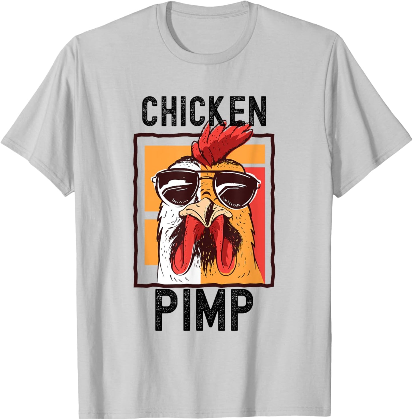 Chicken Pimp, Retro Vintage Farm Chicken Lover Gift T-Shirt - T-Shirt | Ash