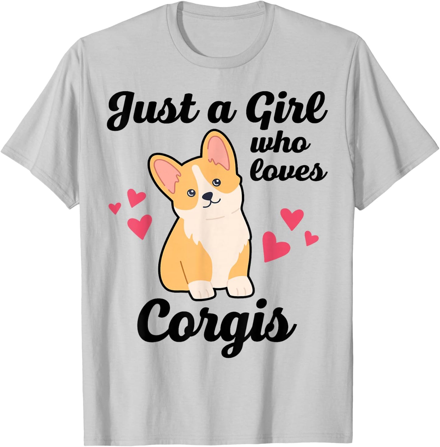 Girl Who Loves Corgi T-Shirt - T-Shirt | Ash