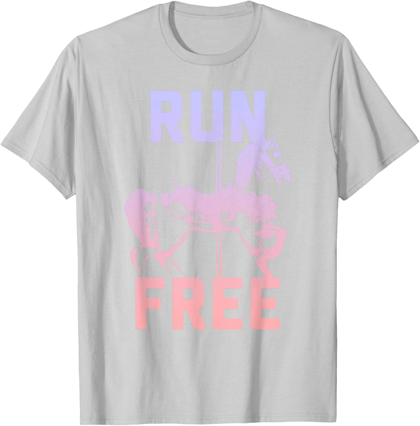 Trendy Run Free Carousel Horse T-Shirt - T-Shirt | Ash