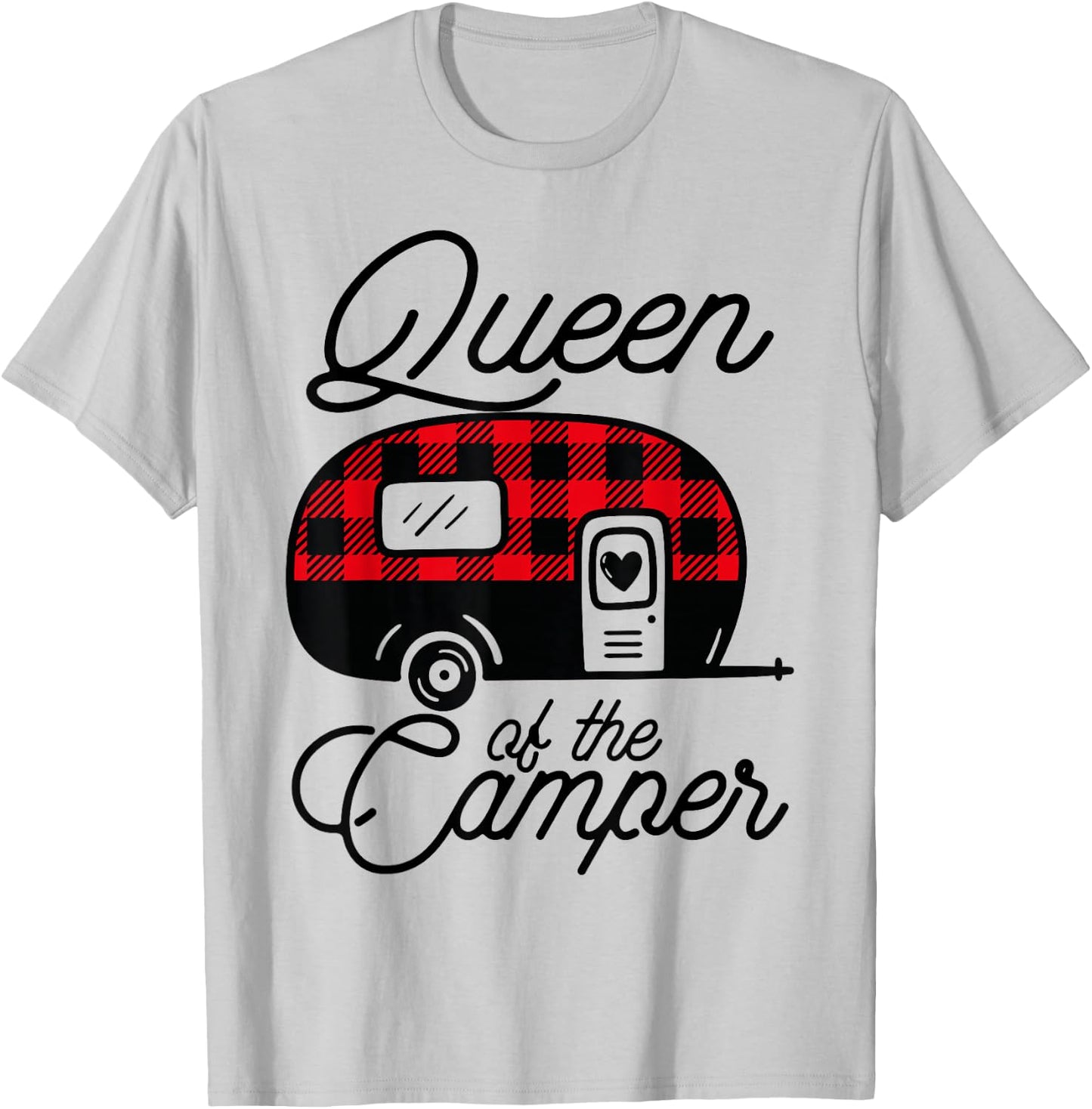 Queen of the Camper Buffalo Women Camper Camping Traveler T-Shirt - T-Shirt | Ash