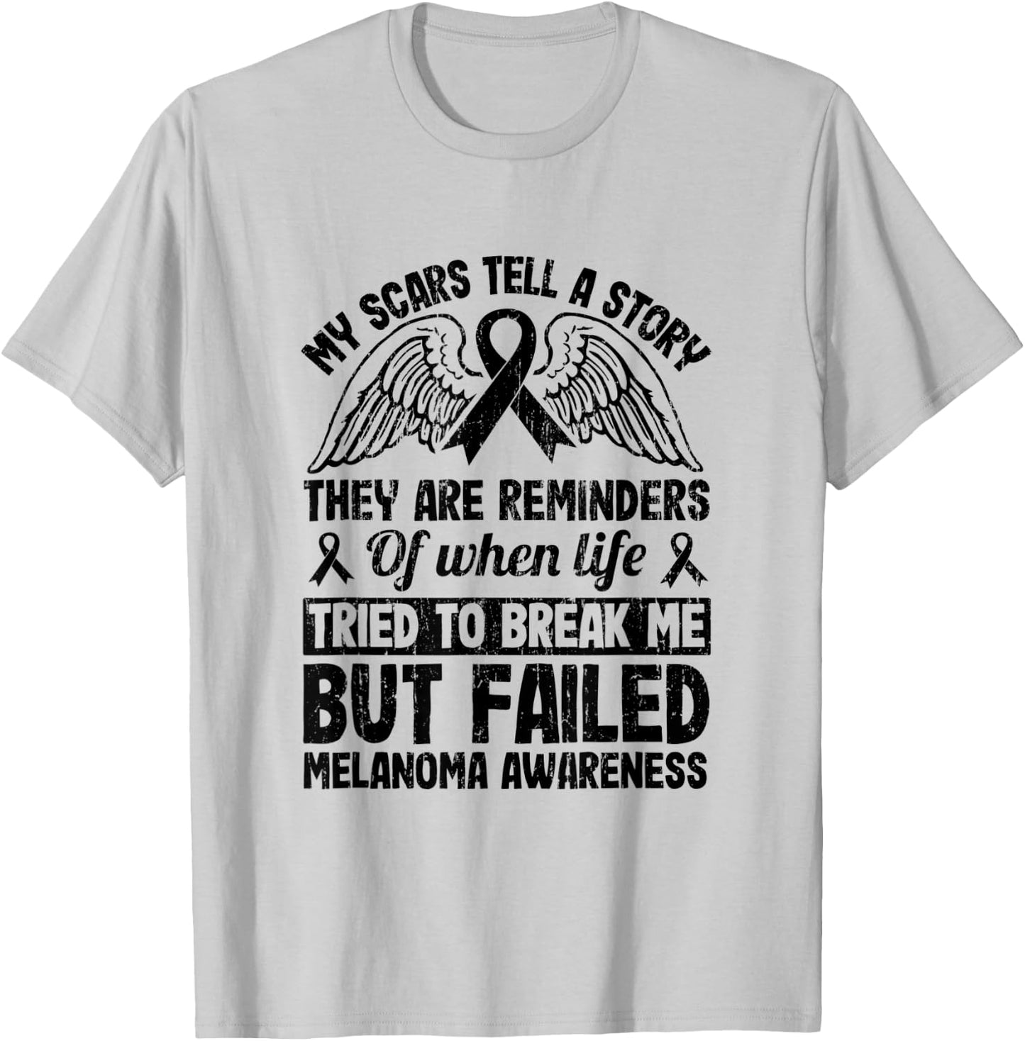 Ocular Melanoma Awareness Warrior My Scars Tell A Story T-Shirt - T-Shirt | Ash