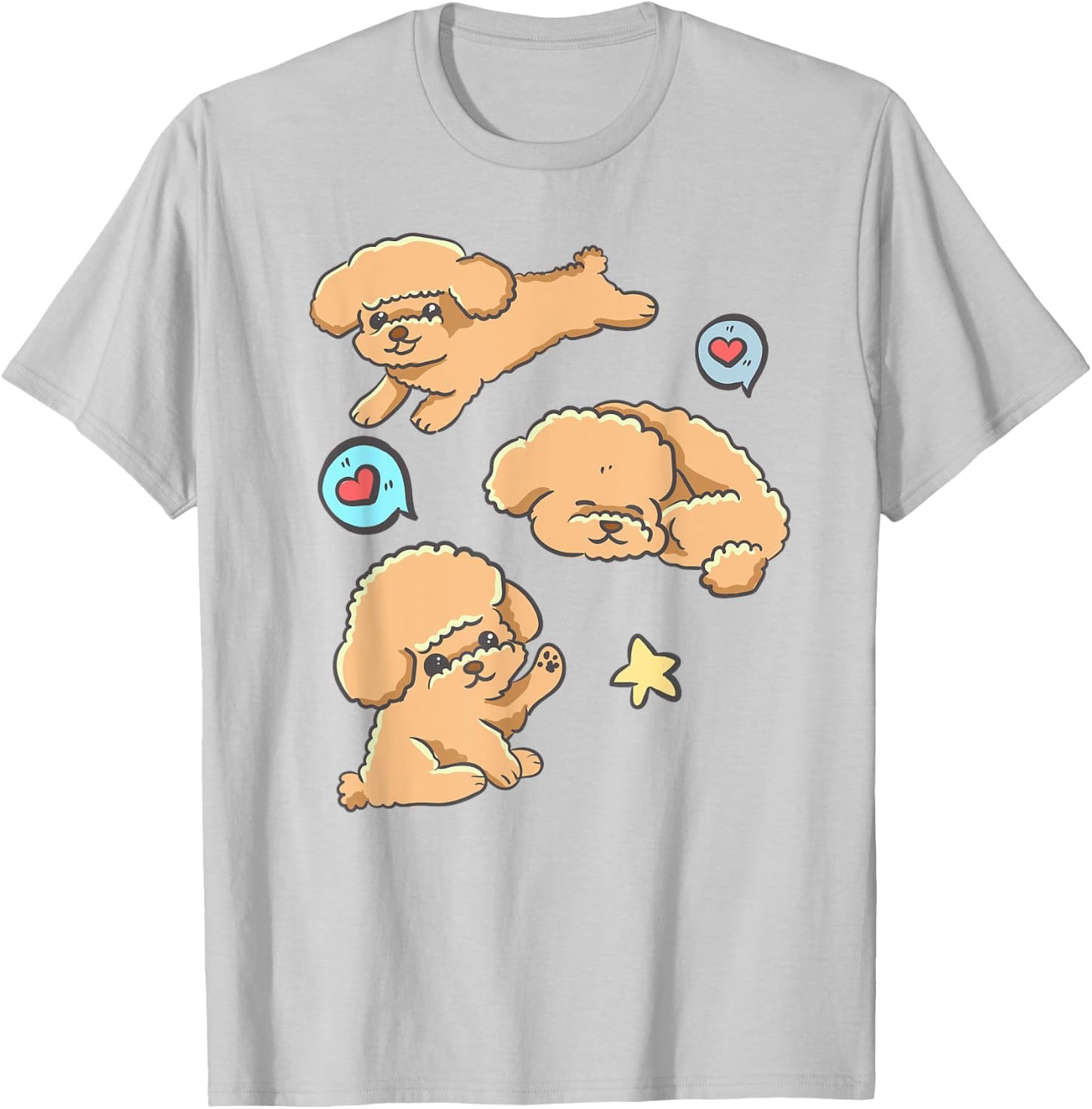 Poodle Puppy Dog - Cute Kawaii Anime Kawaii Japan Men Women Kids T-Shirt - T-Shirt | Ash