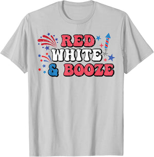 Red White And Booze July 4th Bachelorette Patriotic Bridal T-Shirt - T-Shirt | Ash