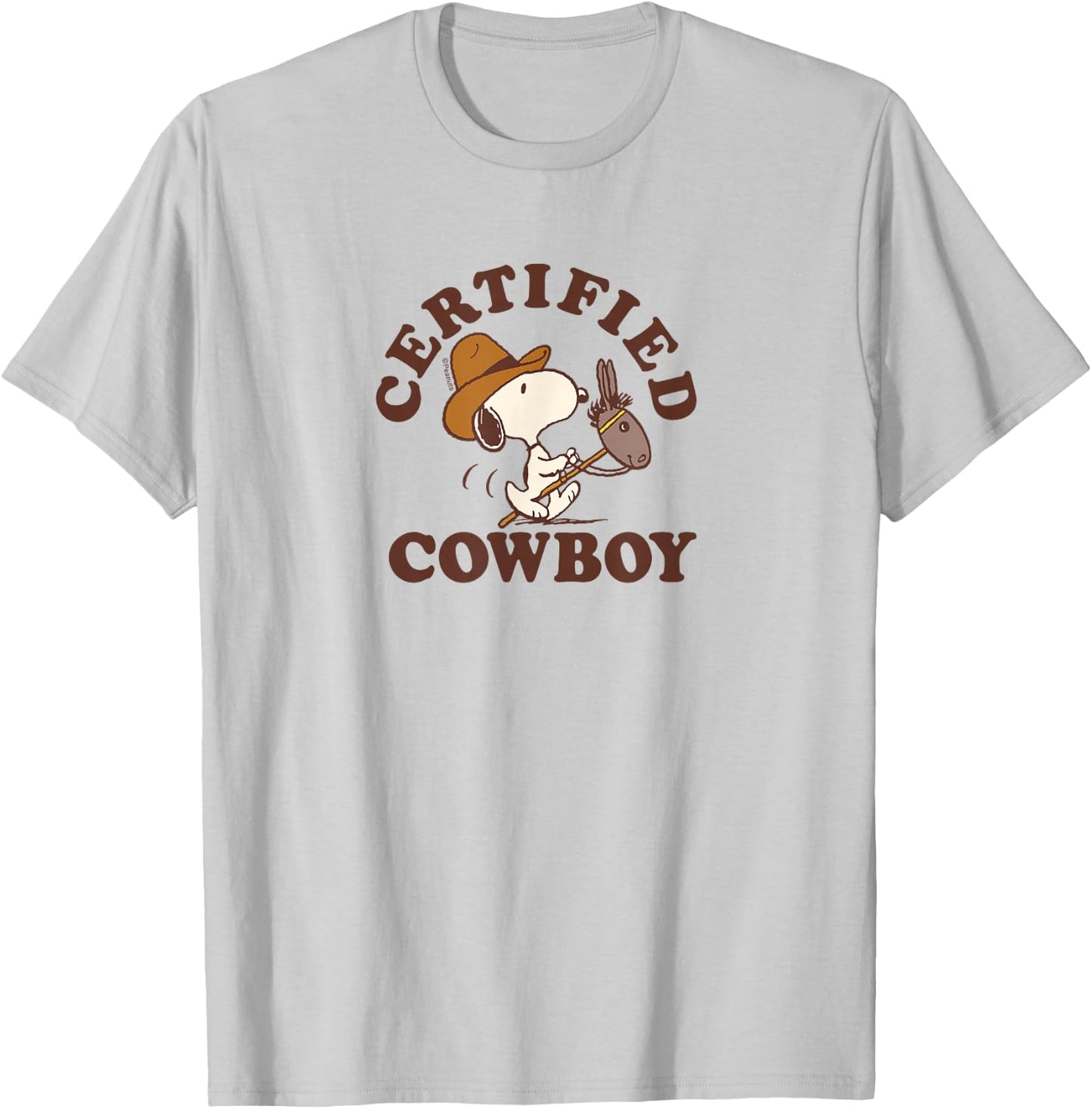 Peanuts - Certified Cowboy Snoopy T-Shirt - T-Shirt | Ash