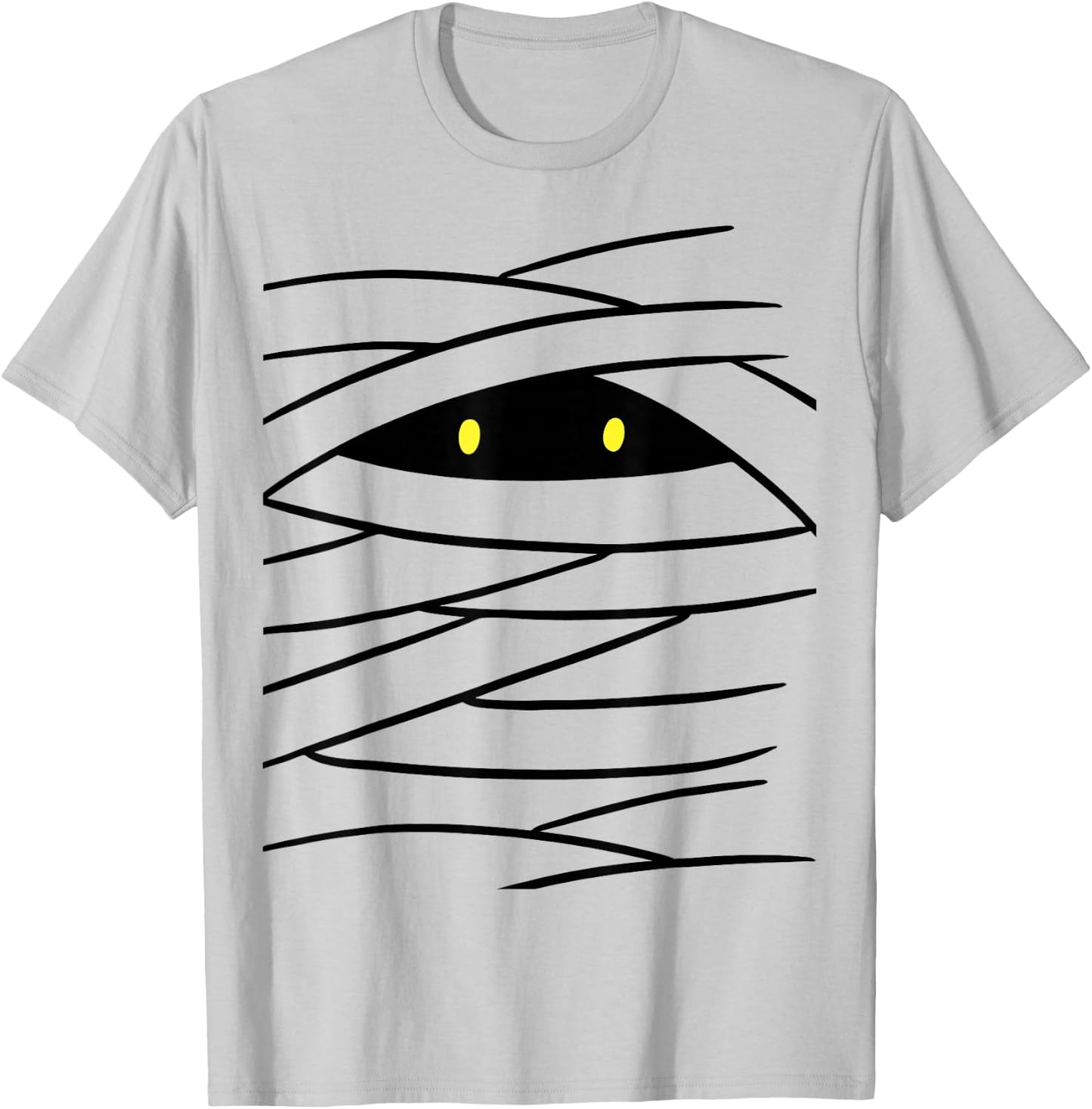 Mummy Costume Easy Haloween Funny Boy Wrap Face Monster Eyes T-Shirt - T-Shirt | Ash