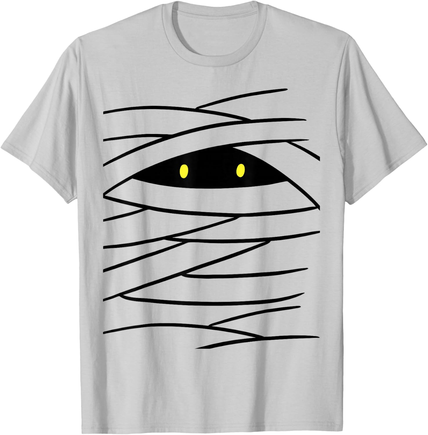 Mummy Costume Easy Haloween Funny Boy Wrap Face Monster Eyes T-Shirt - T-Shirt | Ash