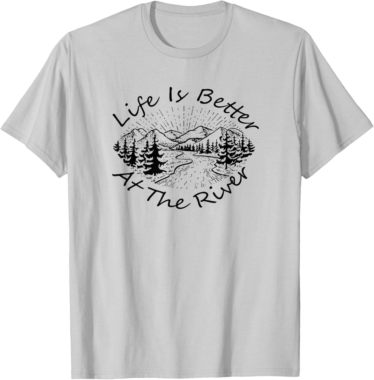Vintage Retro Life is Better at The River T-Shirt - T-Shirt | Ash