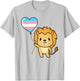 Lion Balloon Trans Pride T-Shirt - T-Shirt | Ash