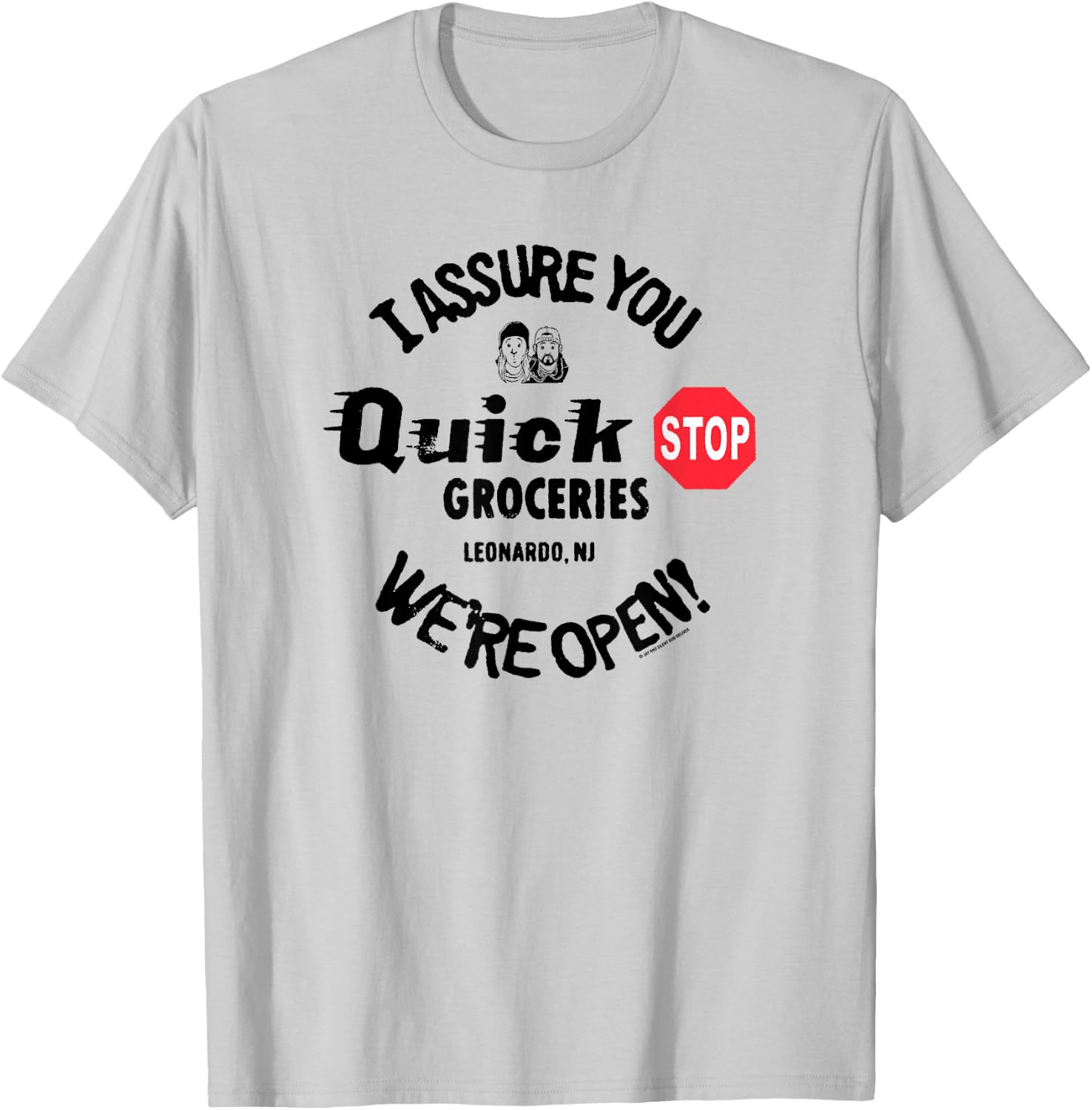 Jay and Silent Bob Quick Stop Groceries Sign T-Shirt - T-Shirt | Ash