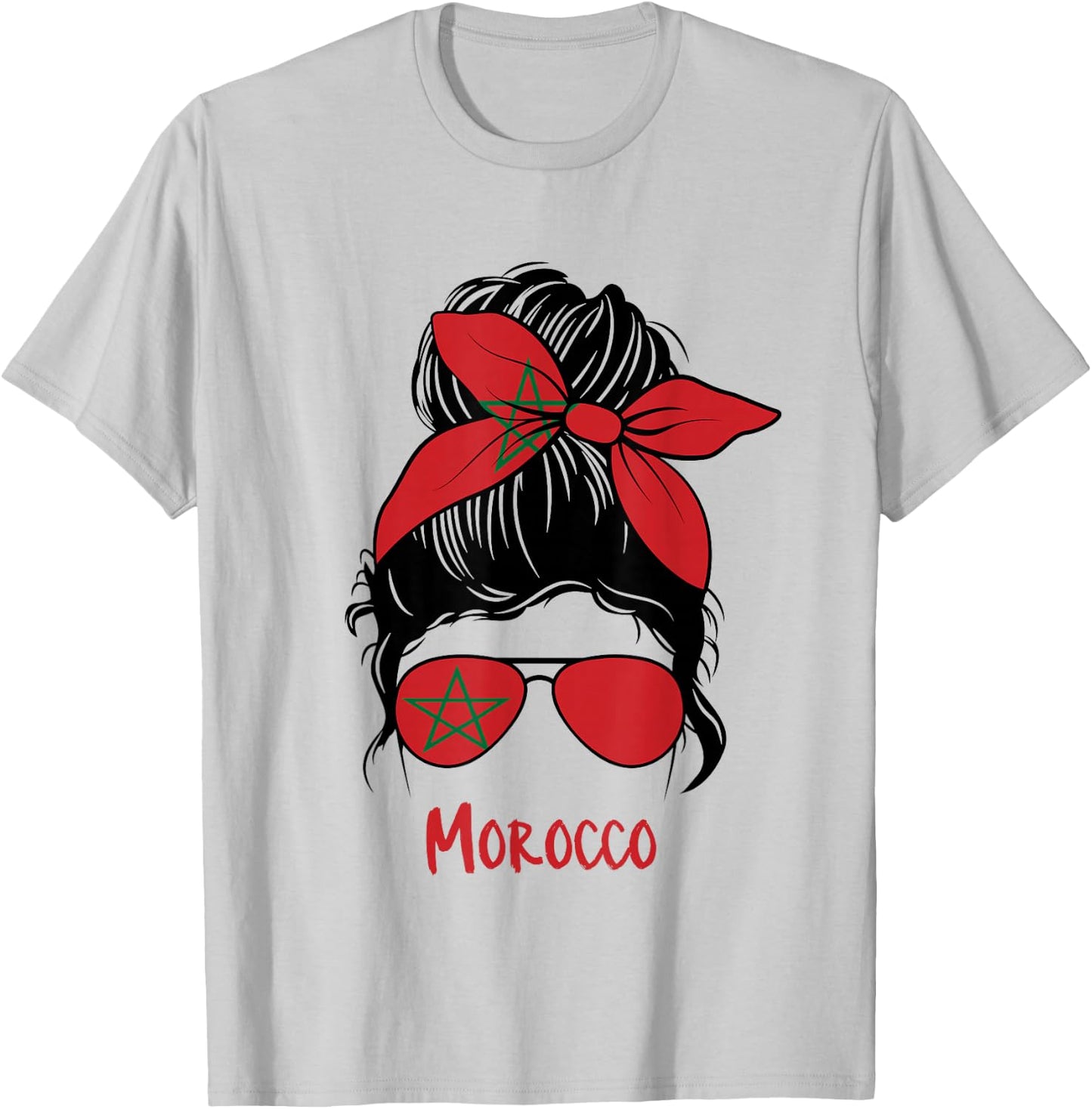 Morocco Girl Moroccan Girl Morocco Woman Flag T-Shirt - T-Shirt | Ash
