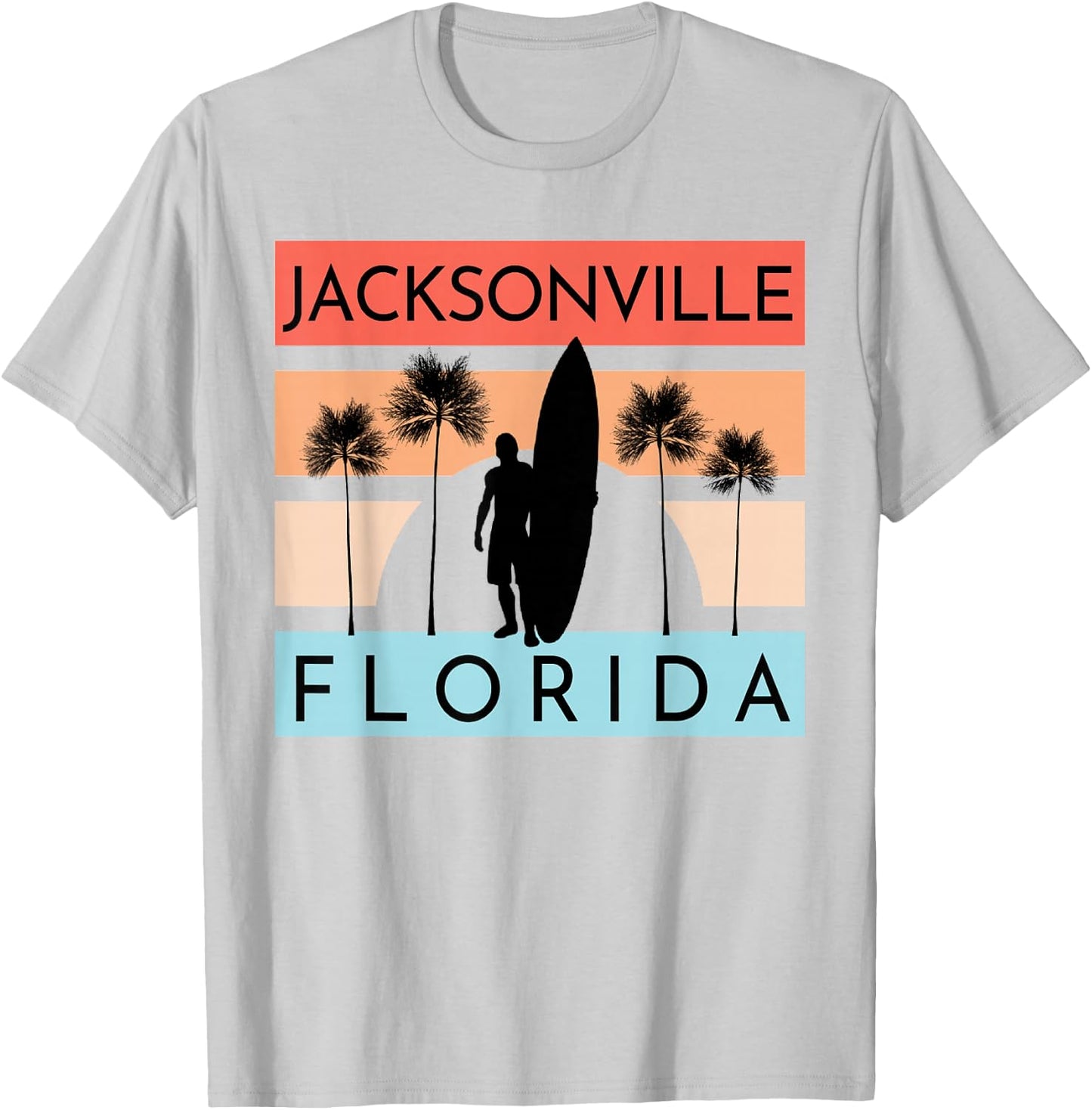 Jacksonville Florida Beach Surfing Summer Vacation T-Shirt - T-Shirt | Ash