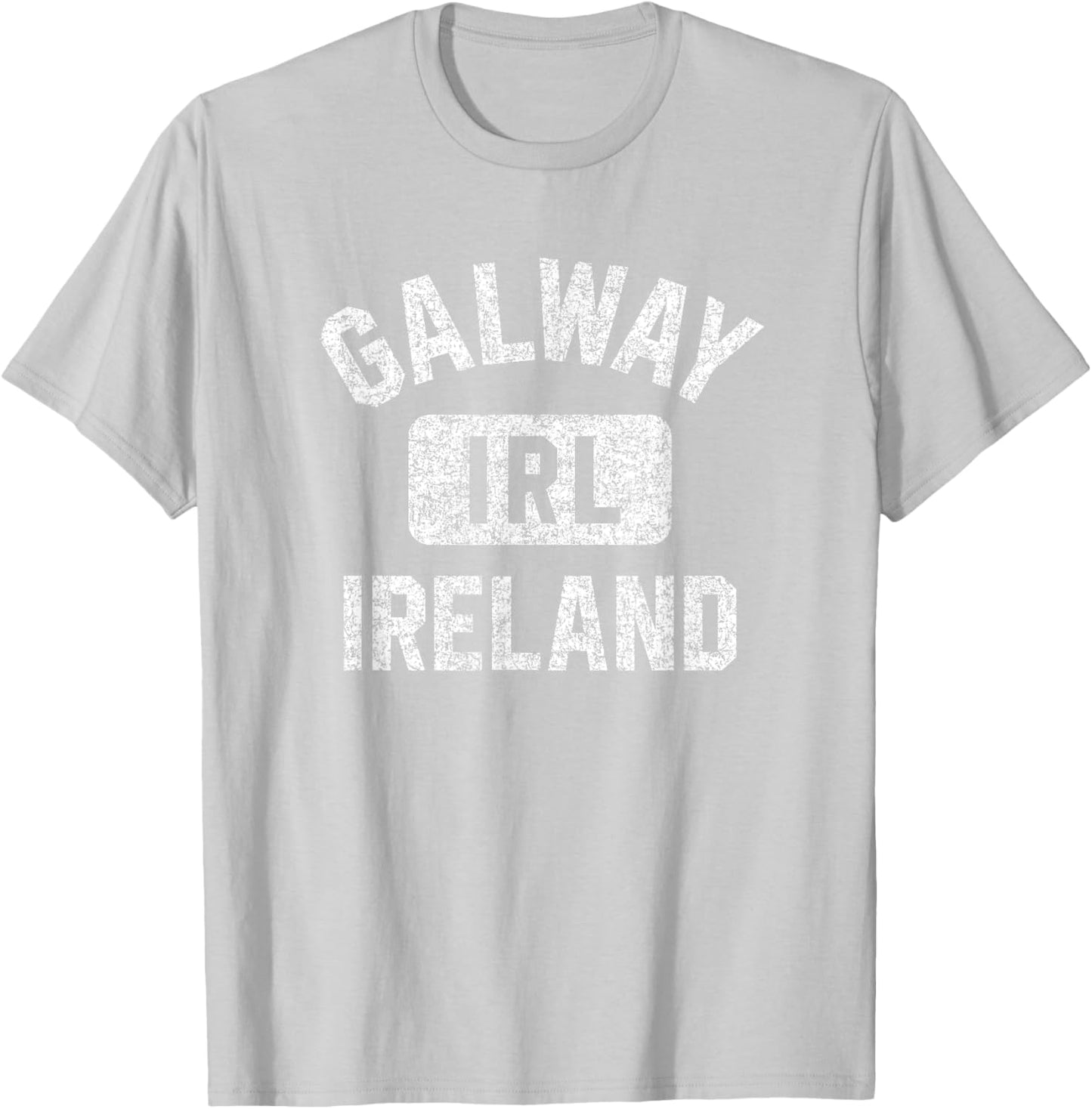 Galway Ireland IRL Gym Style Green w Distressed White Print T-Shirt - T-Shirt | Ash