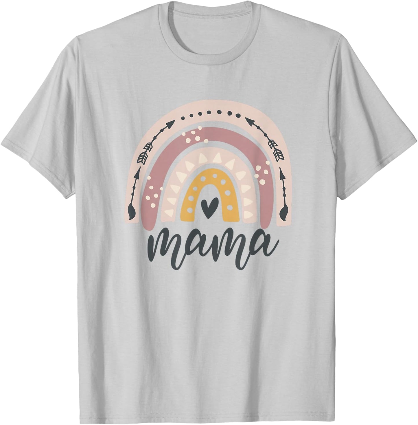 Boho Rainbow Mama Mom Mommy New Mom Mother's Day T-Shirt - T-Shirt | Ash