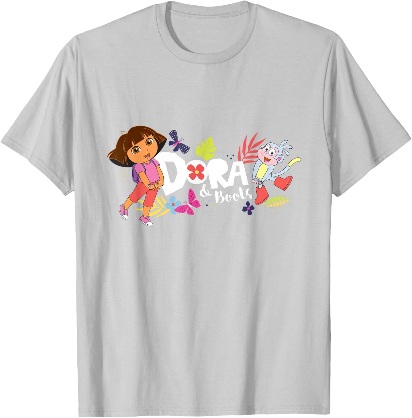 Dora the Explorer with Boots and Butterflies T-Shirt - T-Shirt | Ash