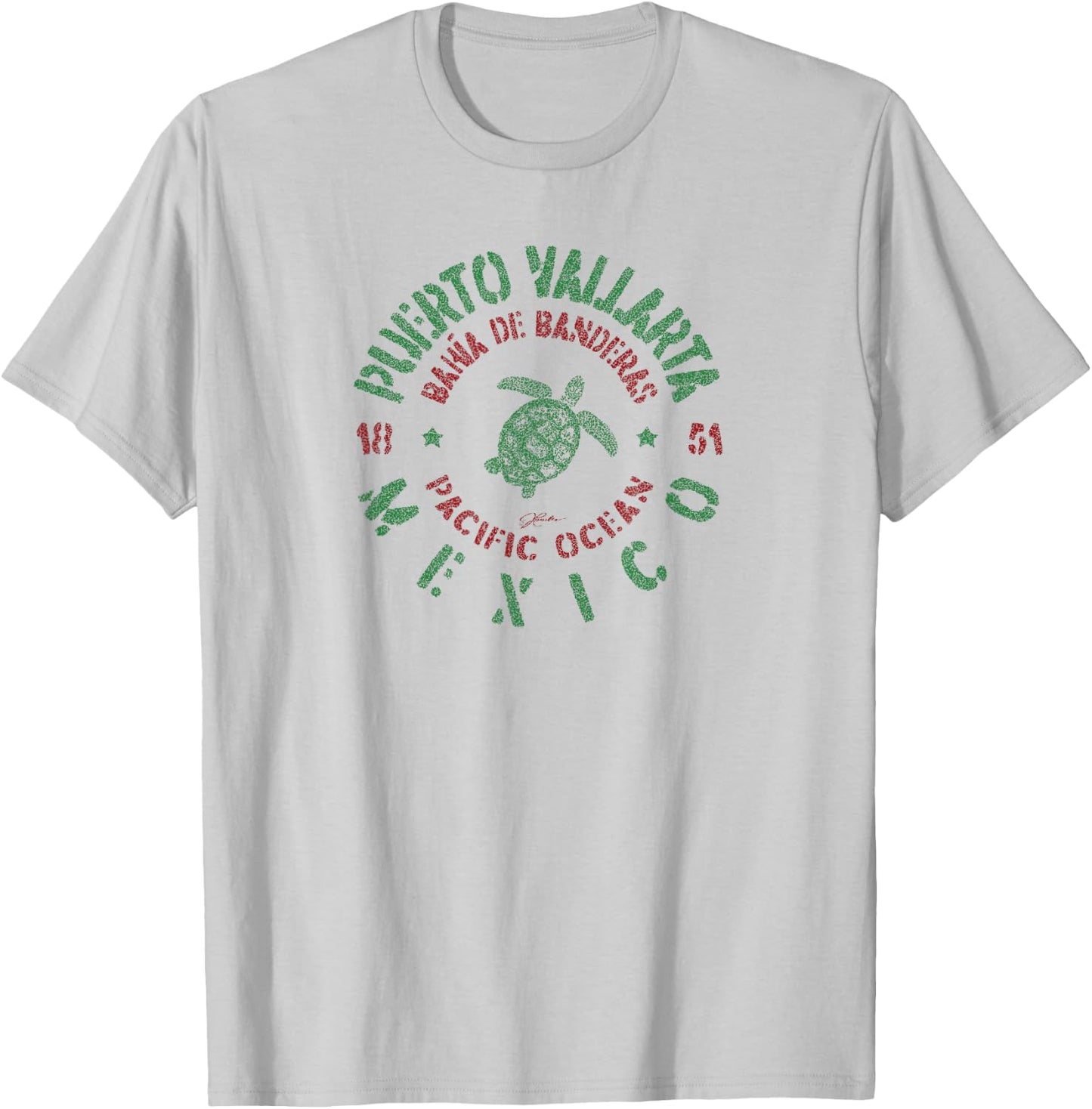 JCombs: Puerto Vallarta, Mexico, with Sea Turtle T-Shirt - T-Shirt | Ash