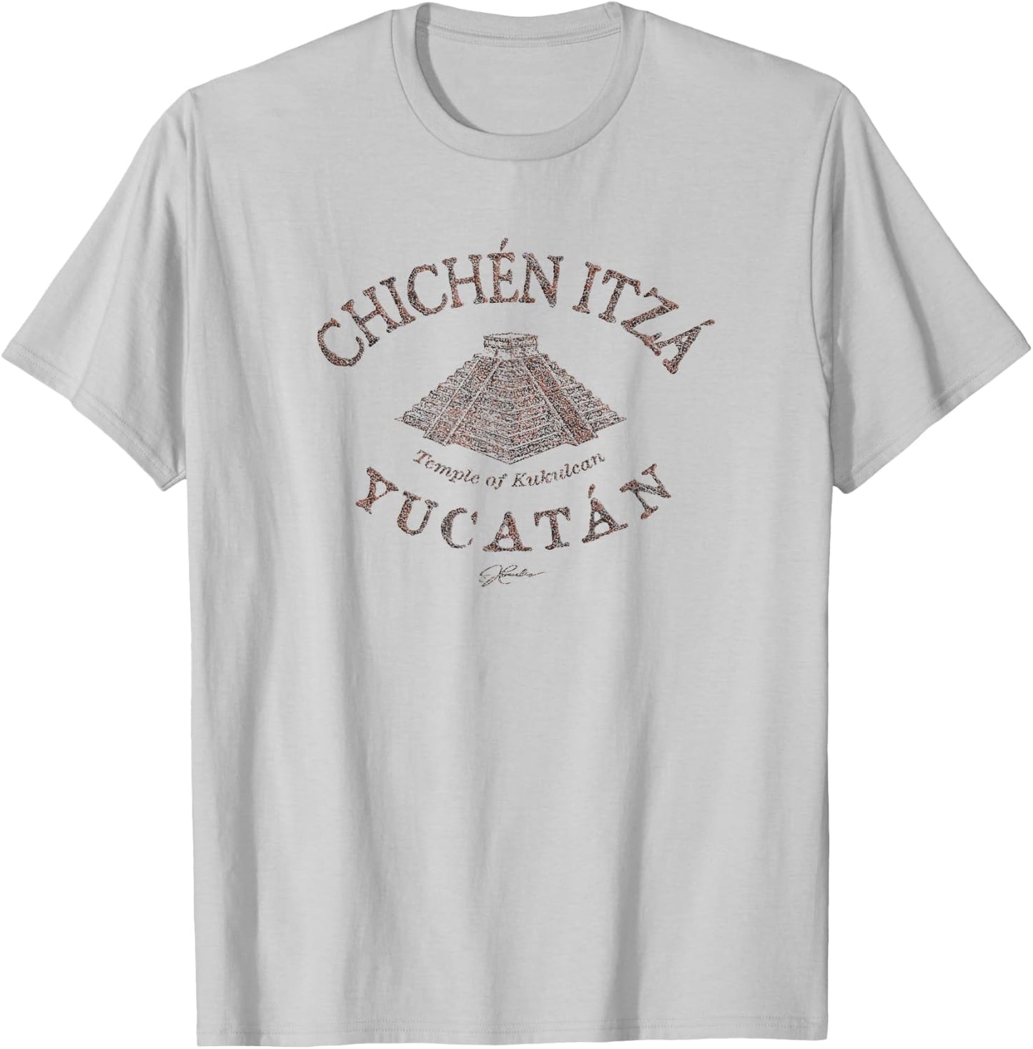 JCombs: Chichen Itza, Yucatan, Mexico (Distressed) T-Shirt - T-Shirt | Ash