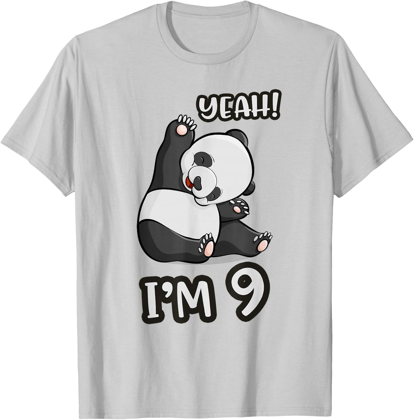 9th Birthday Cute Panda yeah im 9 Years old girl Gif T-Shirt - T-Shirt | Ash