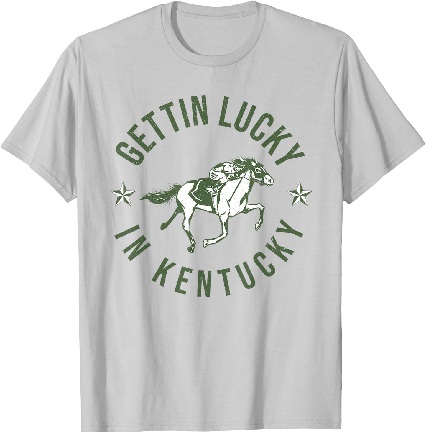 Funny Derby Vintage Getting Lucky In Kentucky Horse Racing T-Shirt - T-Shirt | Ash