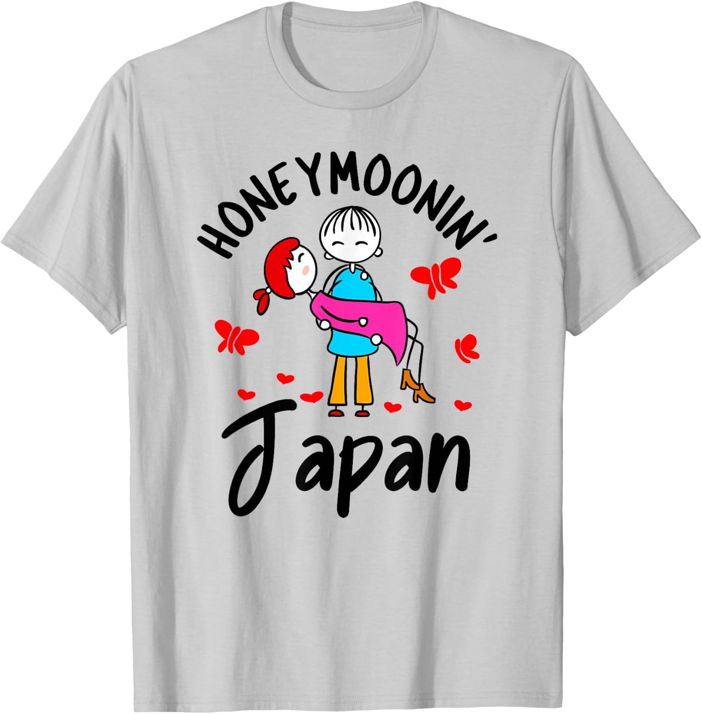 Honeymoonin' Shirt Honeymoon Couples Bride Groom Japan Asia T-Shirt - T-Shirt | Ash