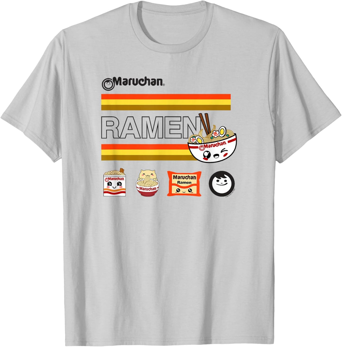 Maruchan Ramen Cute Anime Faces Logo T-Shirt - T-Shirt | Ash