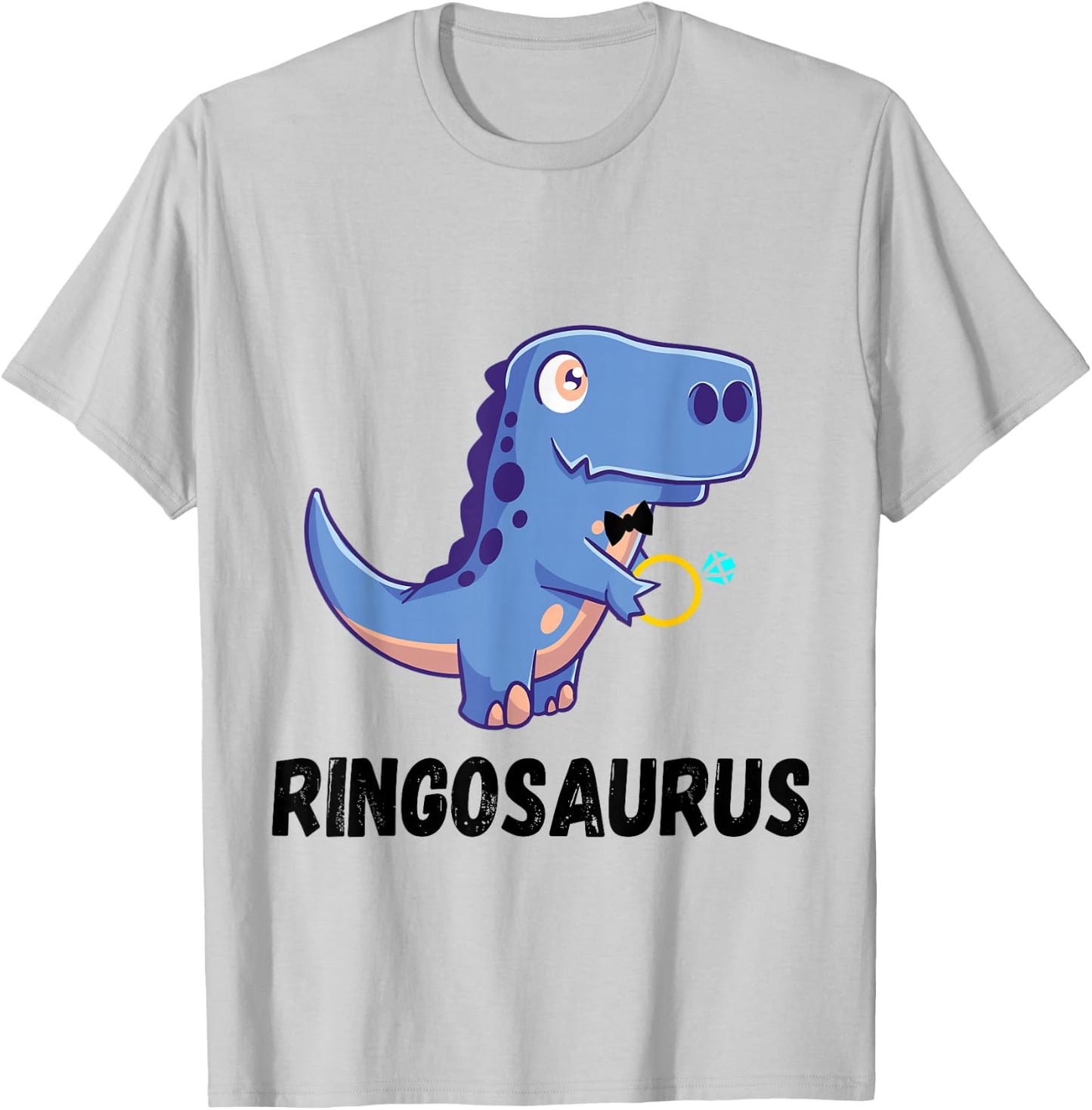 Cute Dinosaur Ring Bearer Ring Dino Wedding Party Security T-Shirt - T-Shirt | Ash