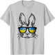 Cute Bunny Face Wearing Glasses Ukraine Flag Easter Day T-Shirt - T-Shirt | Ash