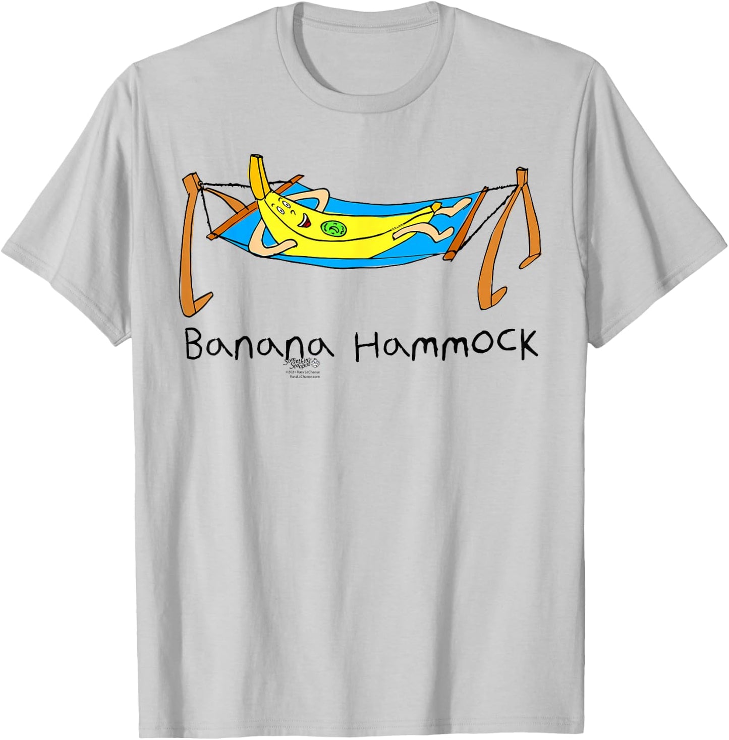 Banana Hammock Funny Dad Joke Word Design T-Shirt - T-Shirt | Ash