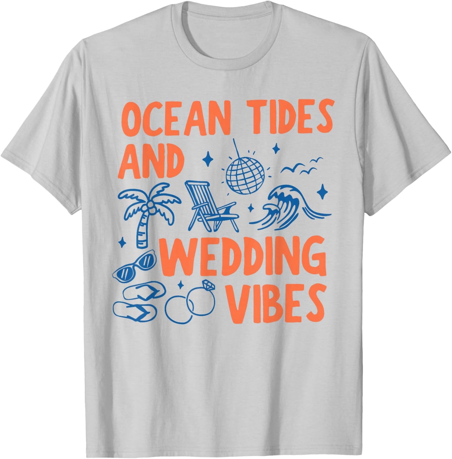 Ocean and Wedding Vibes Vintage Bachelorette Summer Beach T-Shirt - T-Shirt | Ash