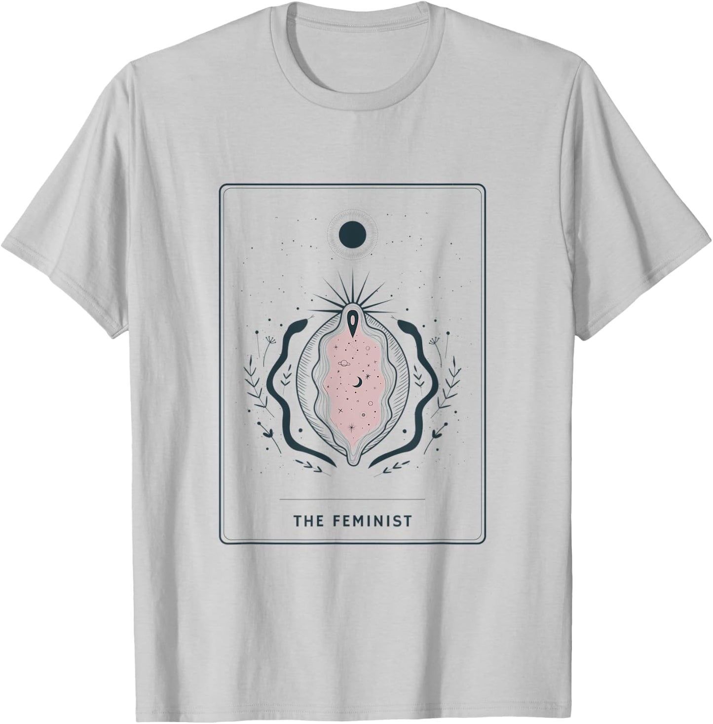 The Feminist Tarot Card - Celestial Moon and Snakes - Pagan T-Shirt - T-Shirt | Ash