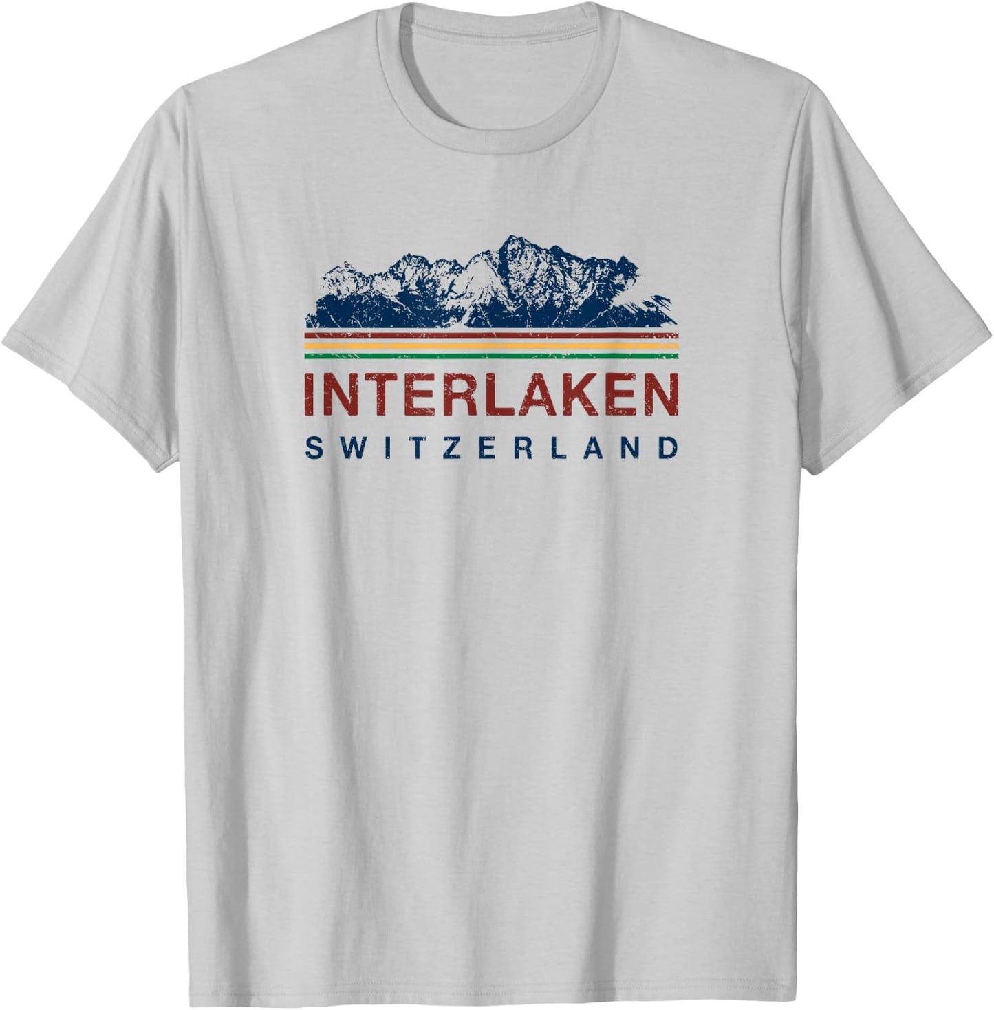 Switzerland Interlaken Swiss Mountain Climbing Retro T-Shirt - T-Shirt | Ash