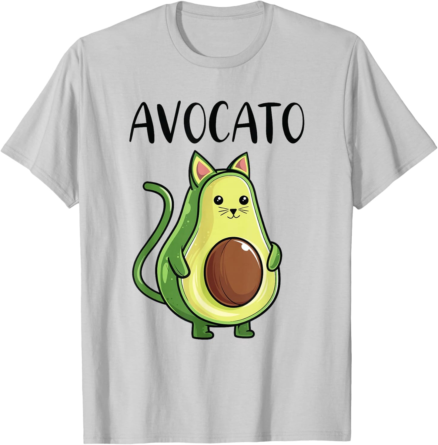 Avocado Cat Women Men Vegetarian Vegan Cat Avocato T-Shirt - T-Shirt | Ash
