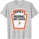 Halloween Matching Costume Spicy Chili Sauce Bottle Label T-Shirt - T-Shirt | Ash