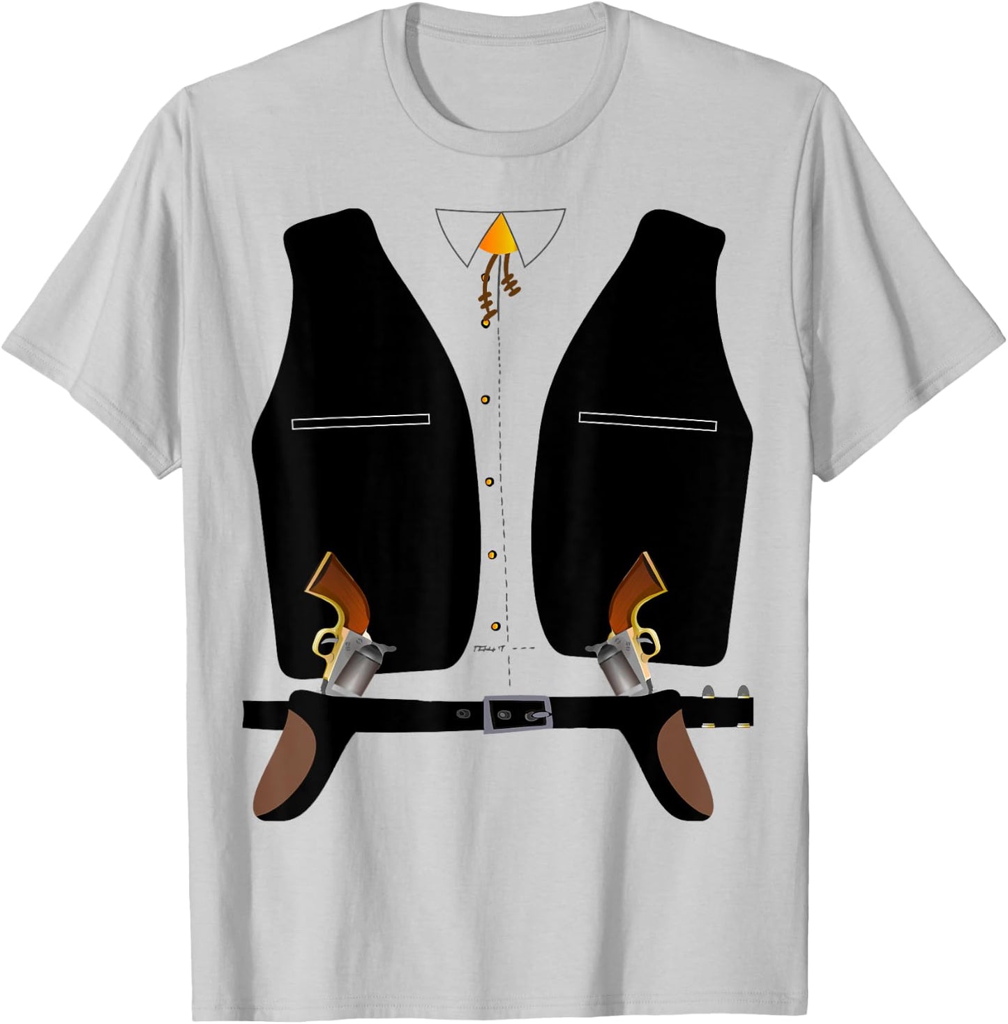 Old Style Western Cowboy, Bandit, Sheriff Halloween Costume T-Shirt - T-Shirt | Ash