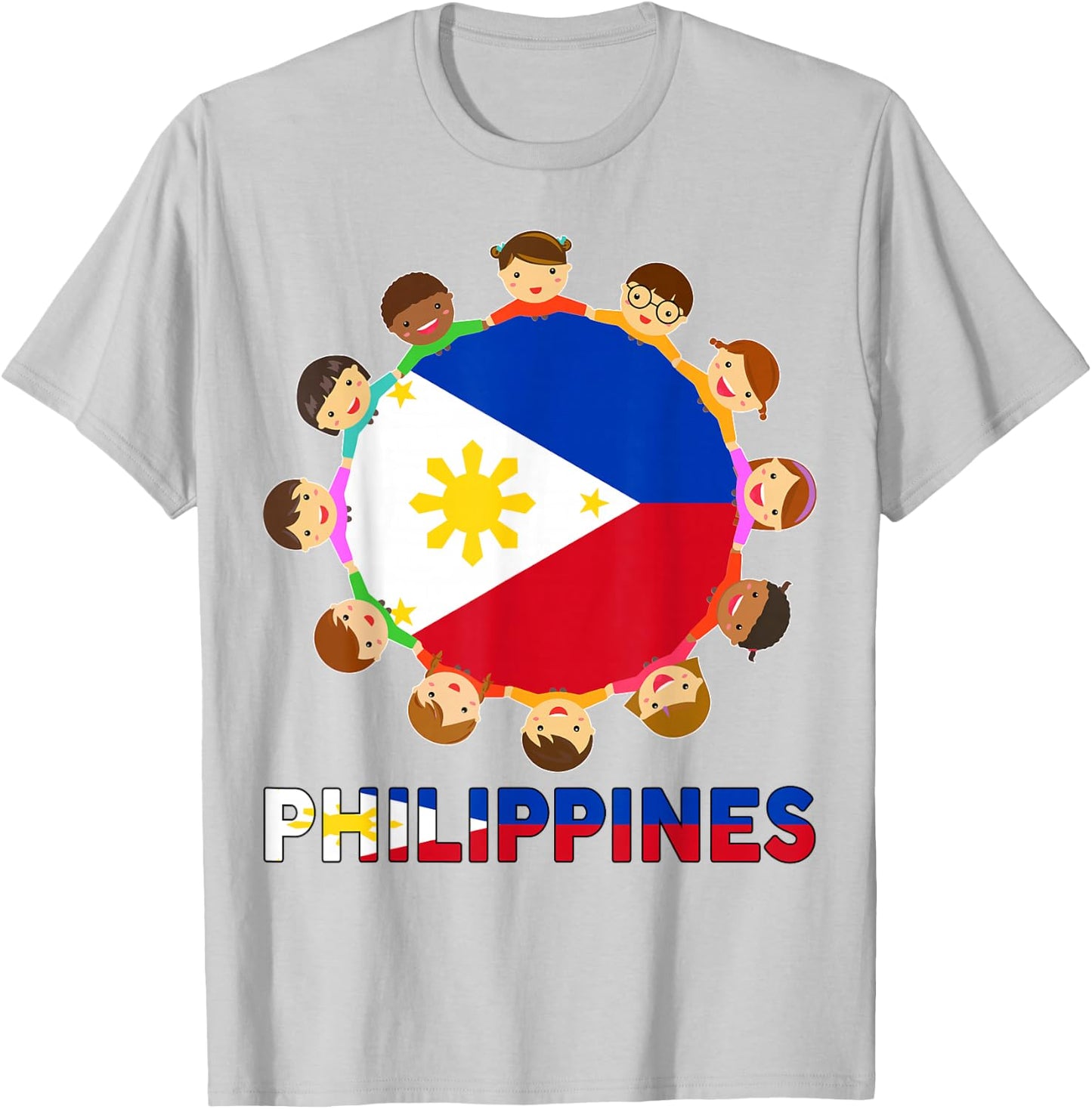 Toddler Filipino Filipina Girl Kid Men Philippine Flag T-Shirt - T-Shirt | Ash