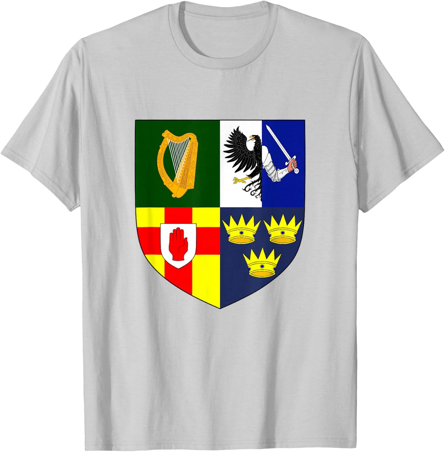 Ireland Provinces Coat of Arms Irish Emblem T-Shirt - T-Shirt | Ash