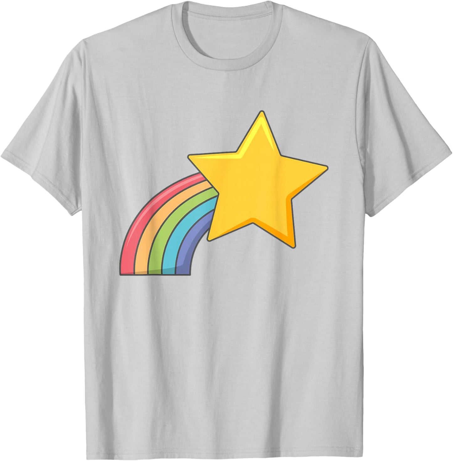 Shooting Rainbow Star T-Shirt - T-Shirt | Ash