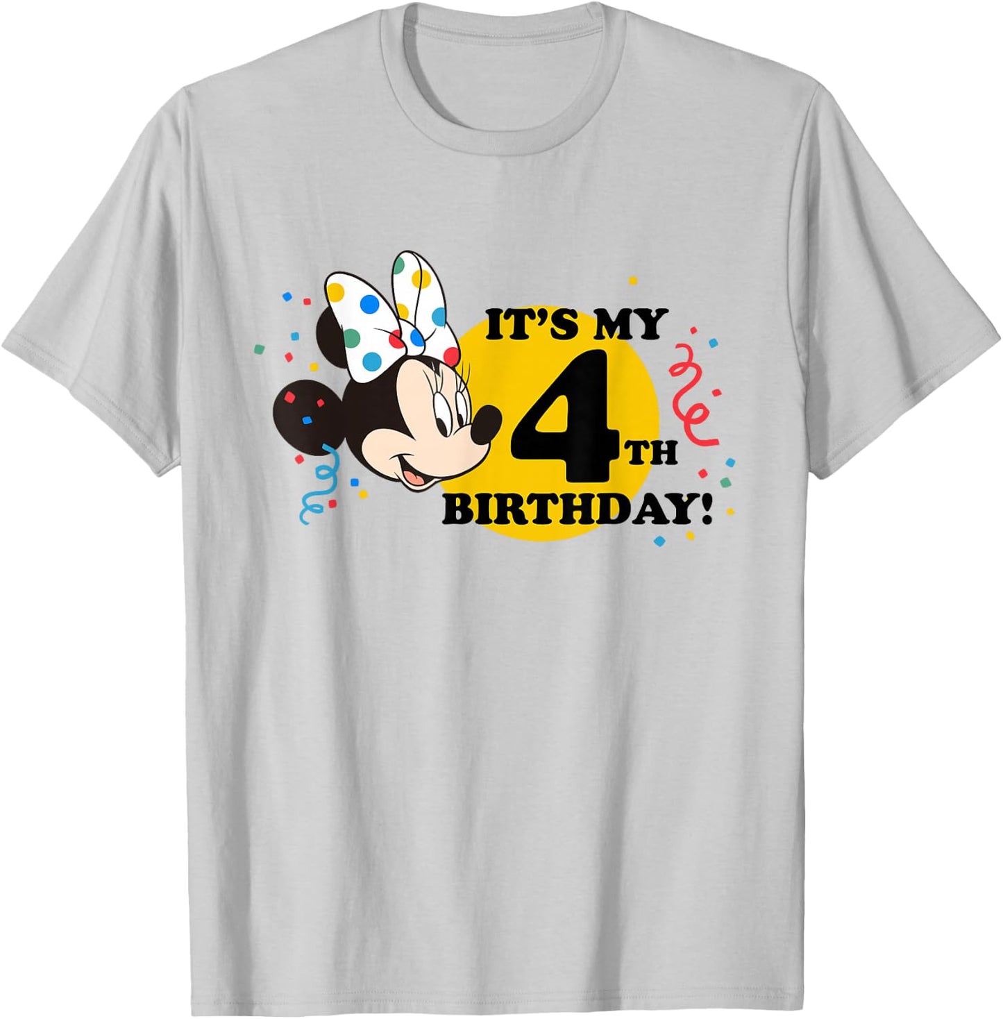 Disney Minnie Mouse 4th Birthday T-Shirt - T-Shirt | Ash