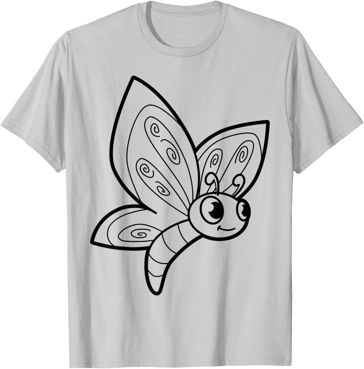 Cute butterfly to paint and color in for children T-Shirt - T-Shirt | Ash