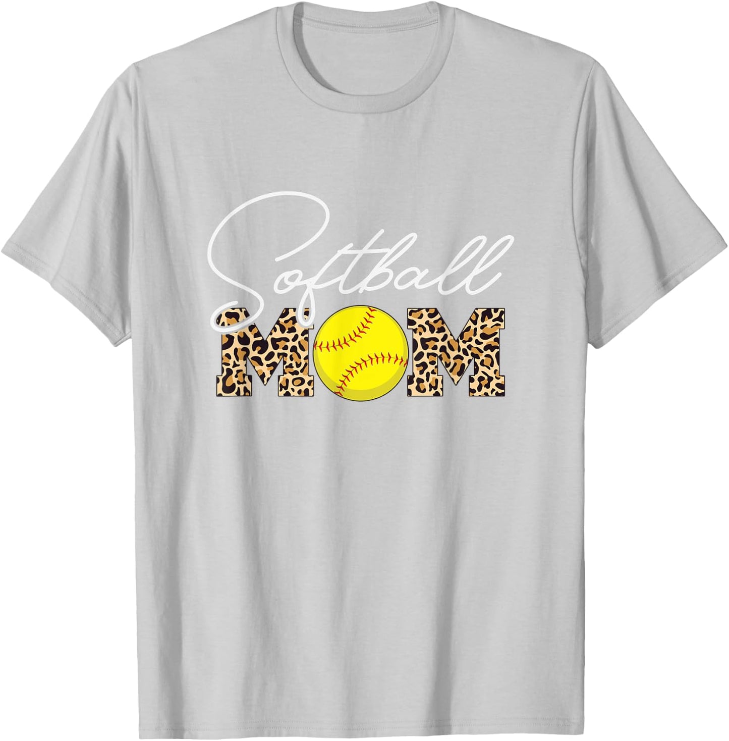 Softball Mom - Leopard Print - Light Blue T-Shirt - T-Shirt | Ash