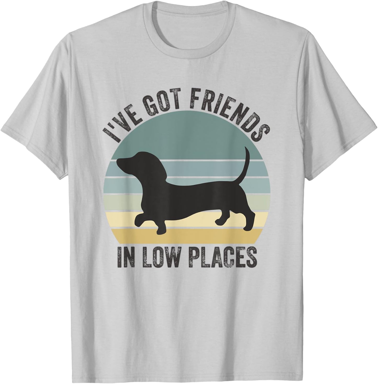 Dachshund I've Got Friends In Low Places Dog T-Shirt - T-Shirt | Ash