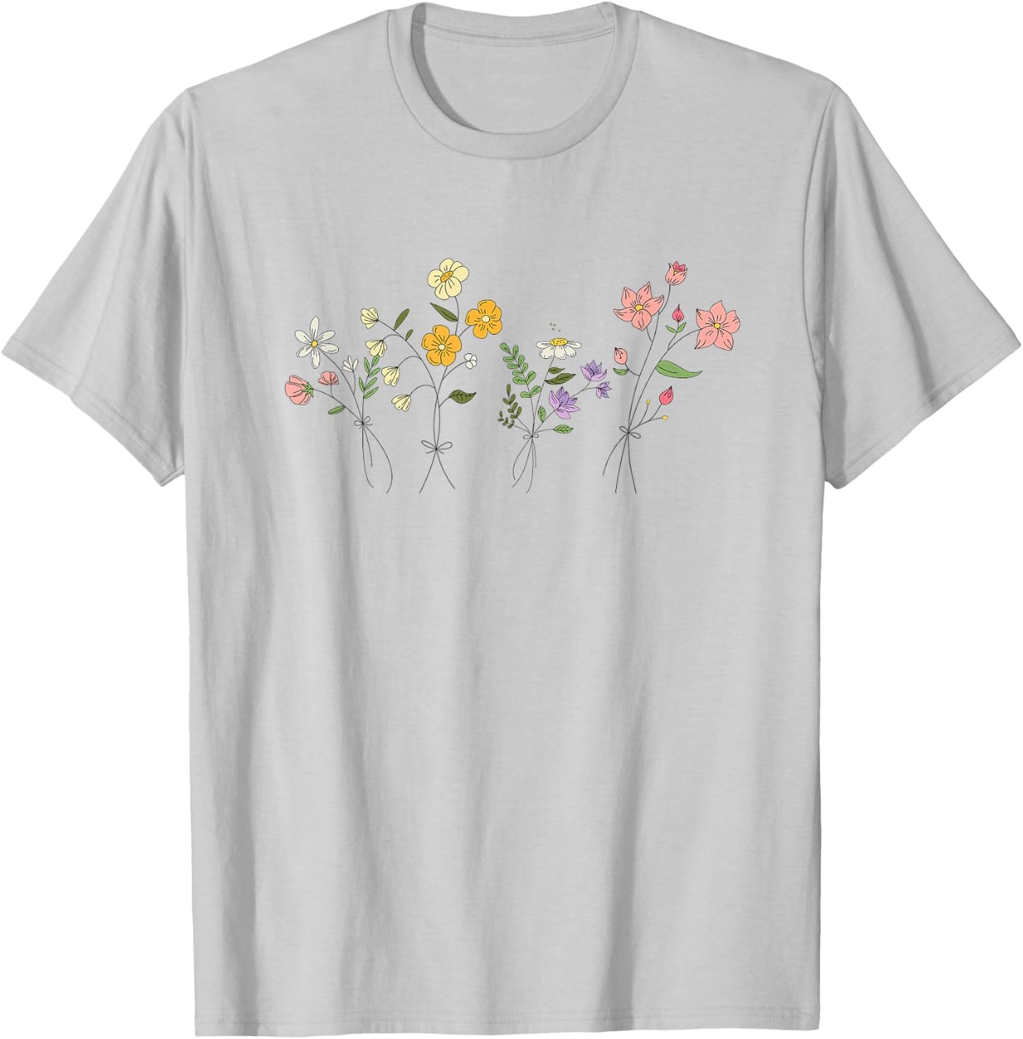 Vintage Inspired Botanical Flower Gardener Naturalist Flower T-Shirt - T-Shirt | Ash