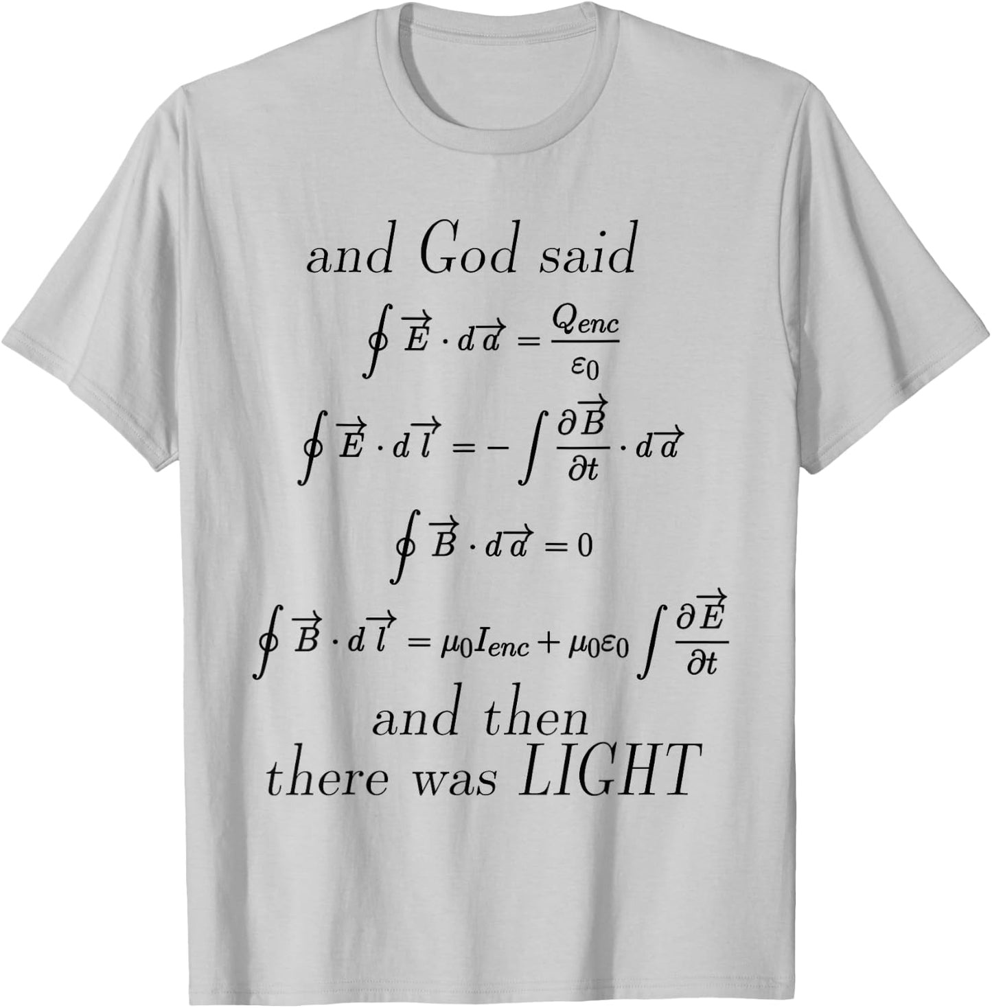 God Said Maxwell's Equations Integral Form Geeks T Shirts T-Shirt - T-Shirt | Ash